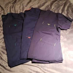 3 pairs med couture scrubs